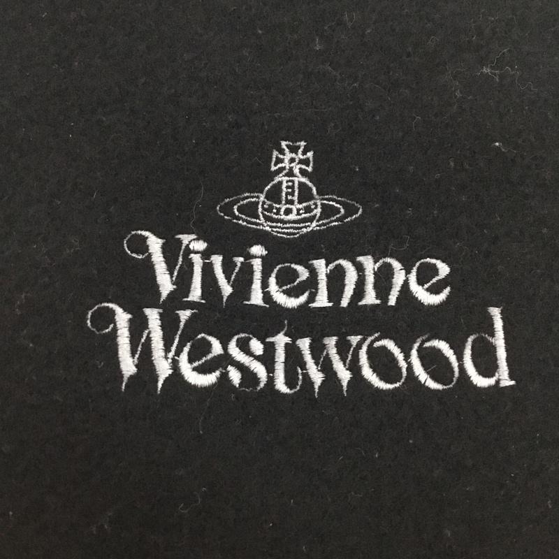 ヴィヴィアンウエストウッド Vivienne Westwood マフラー マフラー ウール フリンジ オーブ ロゴ、文字 黒 / ブラック /  メンズ USED 古着 中古 10144354