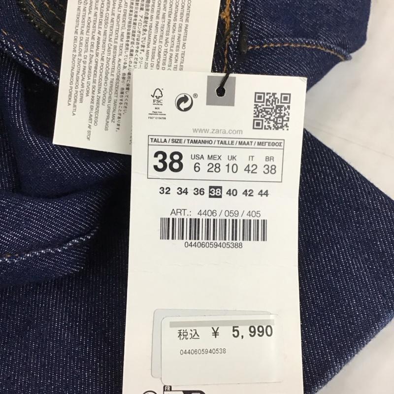 ザラ ZARA パンツ デニム、ジーンズ 4406 059 405 ワイドパンツ タグ付き 無地 インディゴ / インディゴ /  レディース USED 古着 中古 10109486
