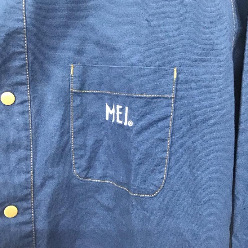 メイ MEI シャツ、ブラウス 長袖 mc201-1305 ノーカラーシャツ 長袖シャツ M ロゴ、文字 インディゴ / インディゴ /  メンズ USED 古着 中古 10141464