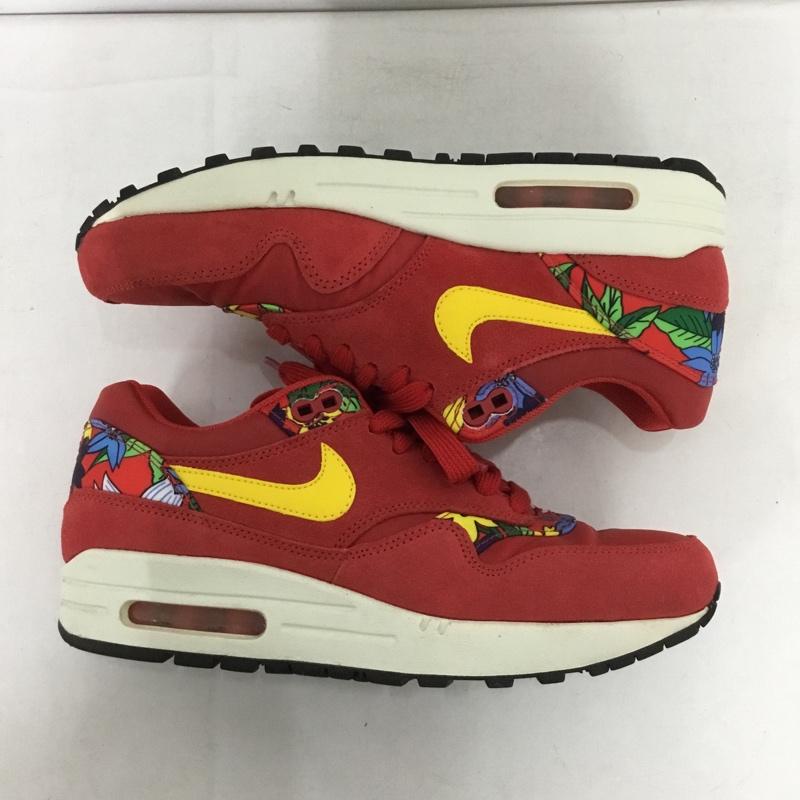 ナイキ NIKE スニーカー スニーカー 528898-602 WMNS AIR MAX 1 PRINT 24.5cm 24.5cm ロゴ、文字 赤 / レッド /  レディース USED 古着 中古 10146322