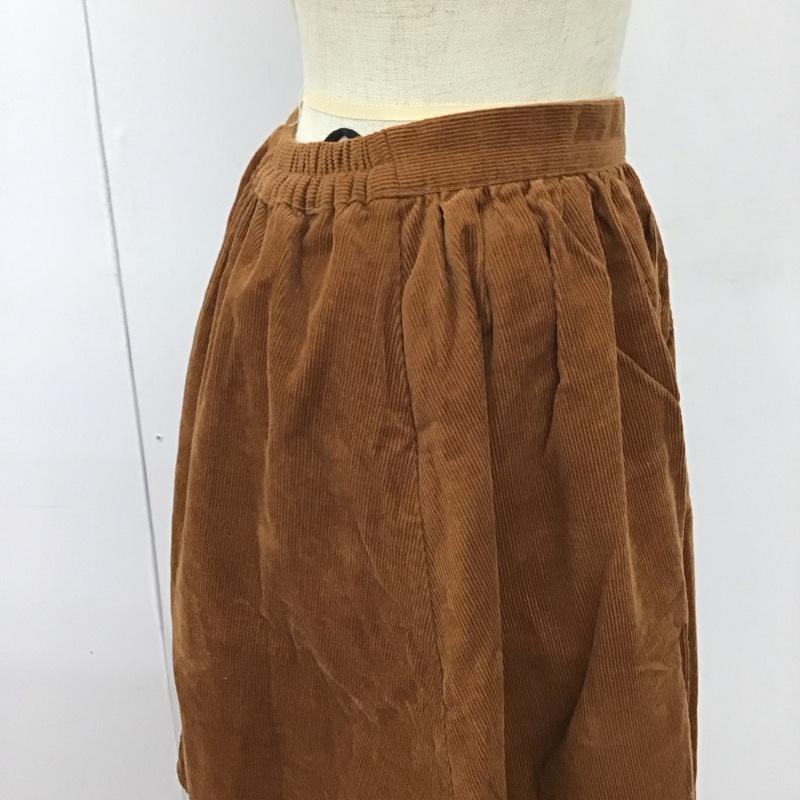エヘカソポ ehka sopo スカート ひざ丈スカート 1502231 コーデュロイ M 無地 茶 / ブラウン /  レディース USED 古着 中古 10118222