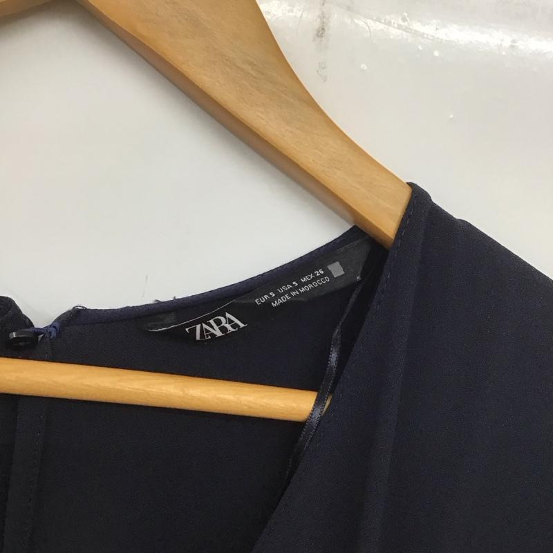 ザラ ZARA ワンピース・ドレス・オールインワン ワンピース・ドレス・オールインワン オールインワン 半袖 ワイドパンツ S 無地 紺 / ネイビー /  レディース USED 古着 中古 10142037