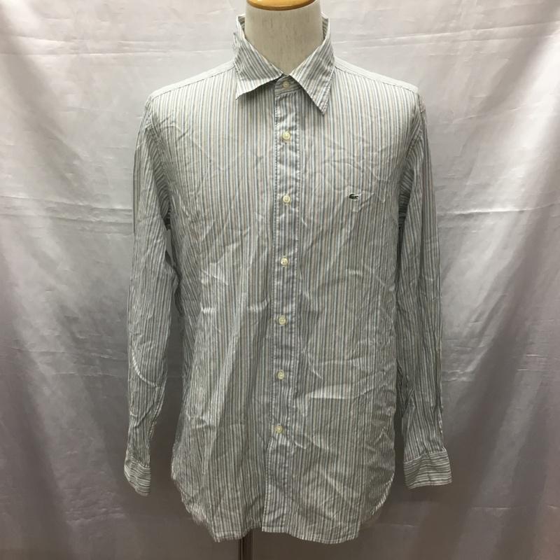 ラコステ LACOSTE シャツ、ブラウス 長袖 長袖シャツ カラーシャツ 長袖カットソー ストライプシャツ 4 ロゴ、文字 マルチカラー / マルチカラー /  メンズ USED 古着 中古 10120858