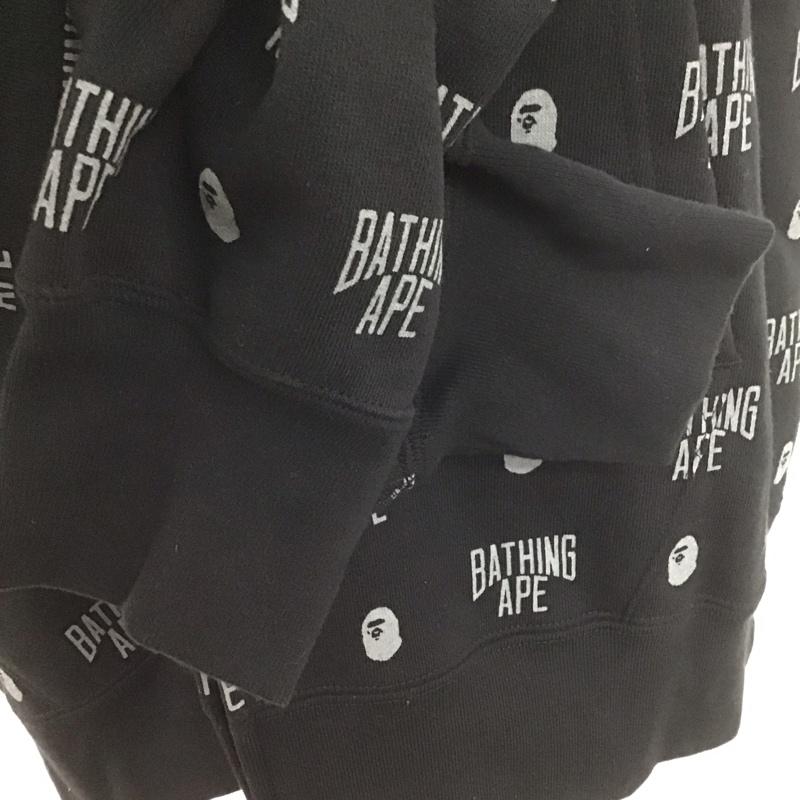 ア ベイシング エイプ A BATHING APE×PORTER パーカー 長袖 ジップアップパーカー 長袖パーカー フード付きパーカー XXL 総柄 X ロゴ、文字 黒 / ブラック /  メンズ USED 古着 中古 10107437