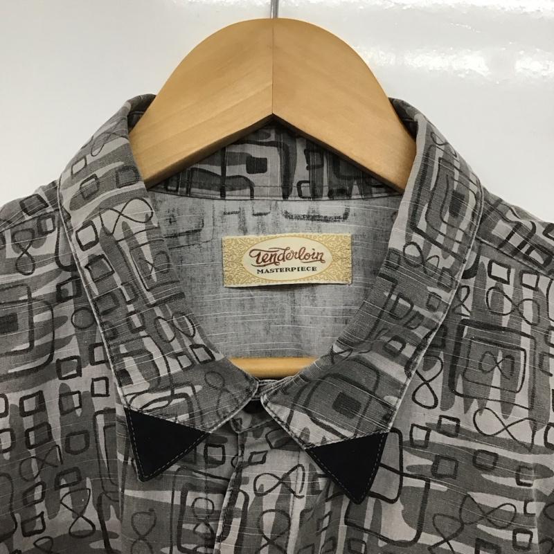テンダーロイン TENDERLOIN シャツ、ブラウス 長袖 コットン M 総柄 灰 / グレー /  メンズ USED 古着 中古 10144034