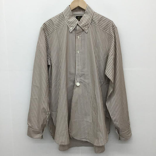 ニードルス Needles シャツ、ブラウス 長袖 ストライプシャツ　PU256 M ストライプ 茶 / ブラウン /  メンズ USED 古着 中古 10127271