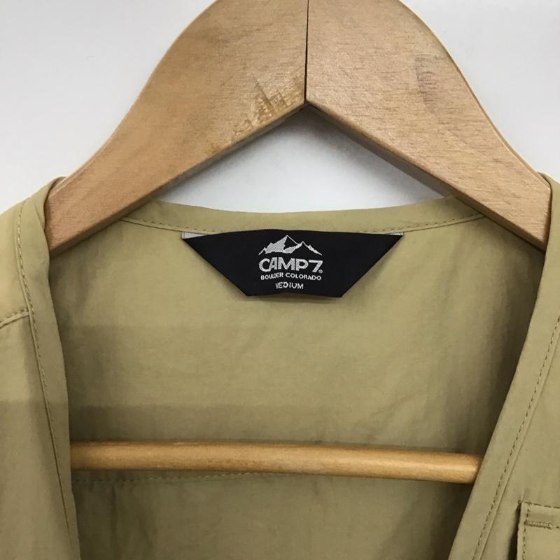 キャンプセブン CAMP7 ベスト ベスト ジップアップベスト ノースリーブカットソー アウター M ロゴ、文字 ベージュ / ベージュ /  メンズ USED 古着 中古 10141358