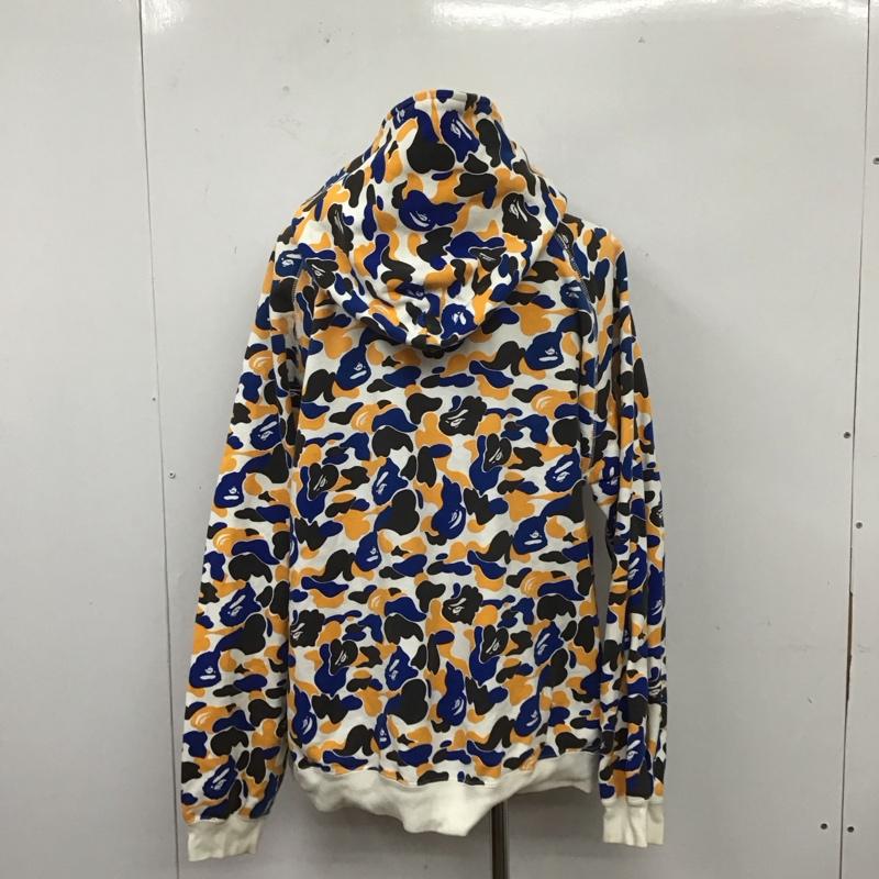 アベイシングエイプ A BATHING APE パーカー 長袖 ジップアップ CAMO XL 総柄 白 / ホワイト / X 青 / ブルー / X 橙 / オレンジ / X 黒 / ブラック /  メンズ USED 古着 中古 10107417