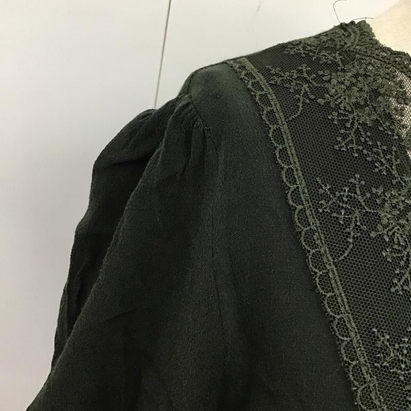 ザラ ZARA ワンピース ロングスカート 半袖 前開き S 無地 緑 / グリーン /  レディース USED 古着 中古 10116678