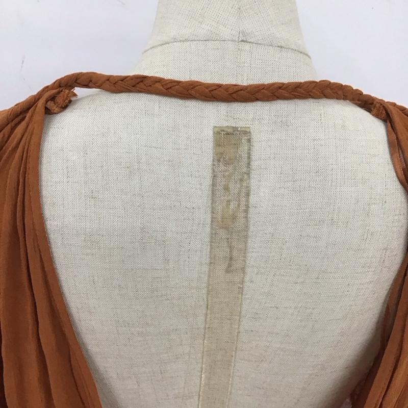 ザラ ZARA ワンピース ロングスカート 9878 222 732 Vネック S 無地 茶 / ブラウン /  レディース USED 古着 中古 10109491