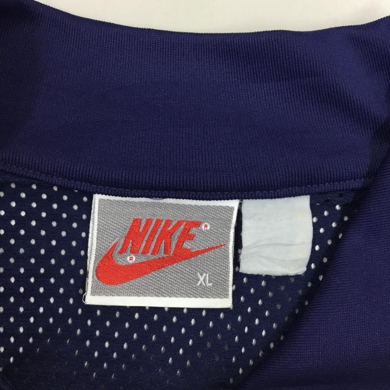 ナイキ NIKE ジャケット、上着 ジャンパー、ブルゾン ジップアップジャケット ジャンパー ジャケット カジュアルジャケット アウター 90s XL ロゴ、文字 紺 / ネイビー /  メンズ USED 古着 中古 10121976
