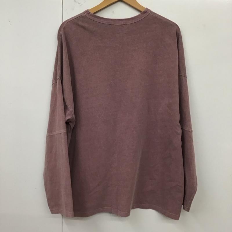 アイテムズ アーバンリサーチ ITEMS URBAN RESEARCH カットソー 長袖 IT34-11A008 tシャツ 製品染め ロゴプリント ロングTシャツ 長袖カットソー M ロゴ、文字 えんじ / ワインレッド /  メンズ USED 古着 中古 10120932