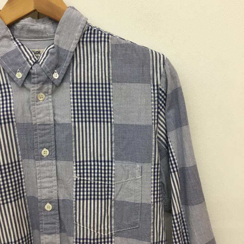 ガイジンメイド GAIJIN MADE シャツ、ブラウス 長袖 GAIJIN MADE 長袖シャツ チェック M チェック 白 / ホワイト / X 青 / ブルー /  メンズ USED 古着 中古 10135899