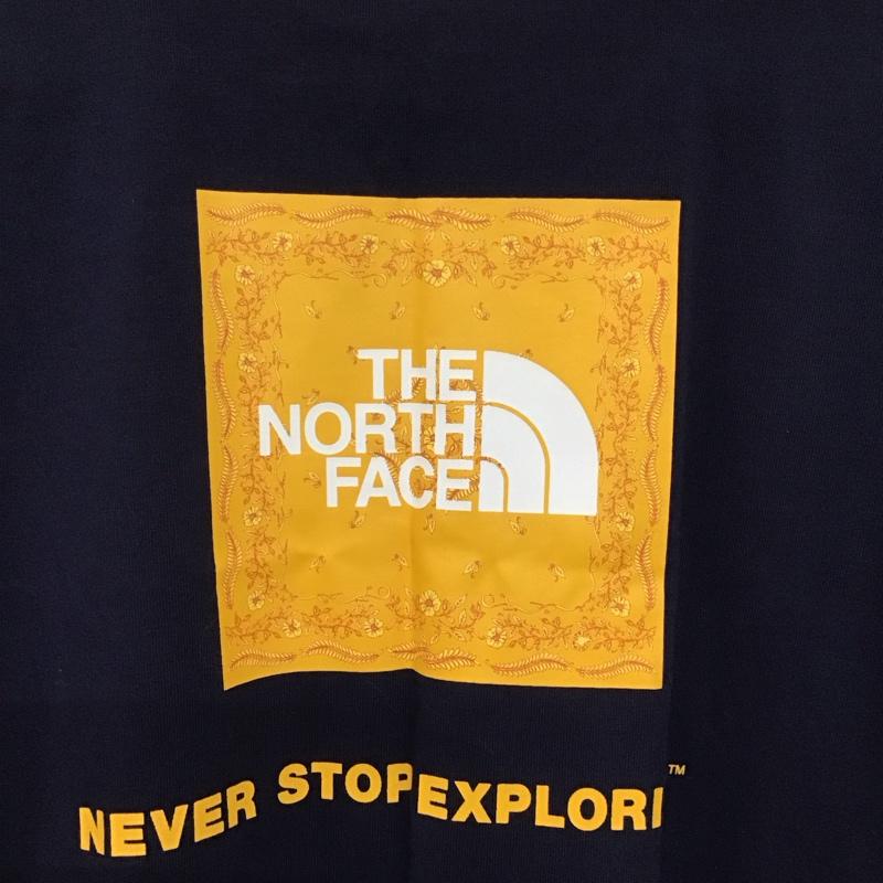 ザノースフェイス THE NORTH FACE Tシャツ 半袖 NTW32108 バンダナ柄 L ロゴ、文字 紺 / ネイビー /  レディース USED 古着 中古 10144127