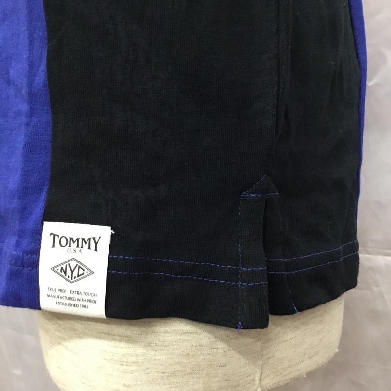 トミー TOMMY ポロシャツ 半袖 L ロゴ、文字 黒 / ブラック / X 紺 / ネイビー / X 橙 / オレンジ /  メンズ USED 古着 中古 10112777