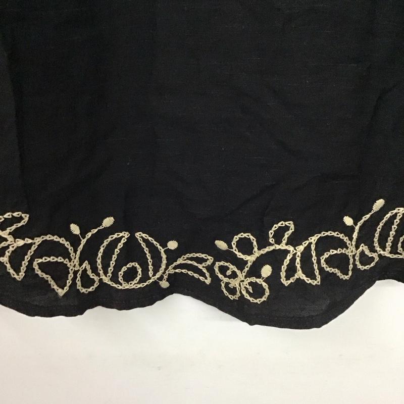 ザラ ZARA シャツ、ブラウス 長袖 長袖シャツ ノーカラーシャツ 刺繍シャツ XS 刺繍 黒 / ブラック /  レディース USED 古着 中古 10136784