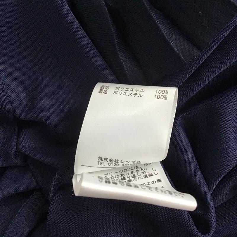 シップスカラーズ SHIPS COLORS ワンピース ロングスカート 半袖ロングワンピース フレアスカート ウエスト切り替え 無地 紺 / ネイビー /  レディース USED 古着 中古 10143581