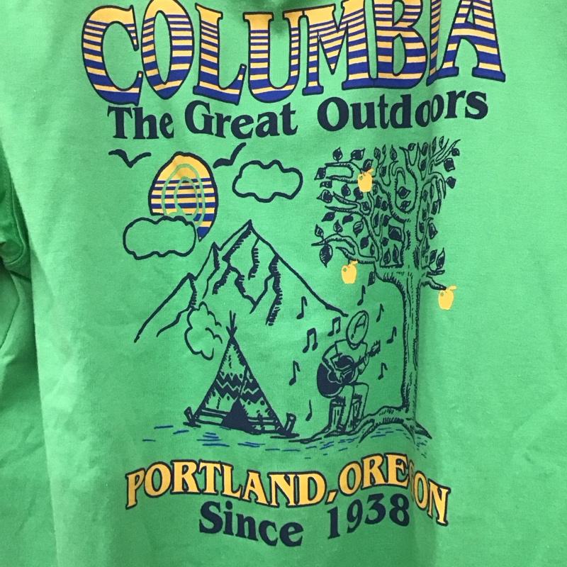 コロンビア Columbia Tシャツ 半袖 半袖カットソー プリントTシャツ クルーネックカットソー L プリント 緑 / グリーン /  メンズ USED 古着 中古 10134973