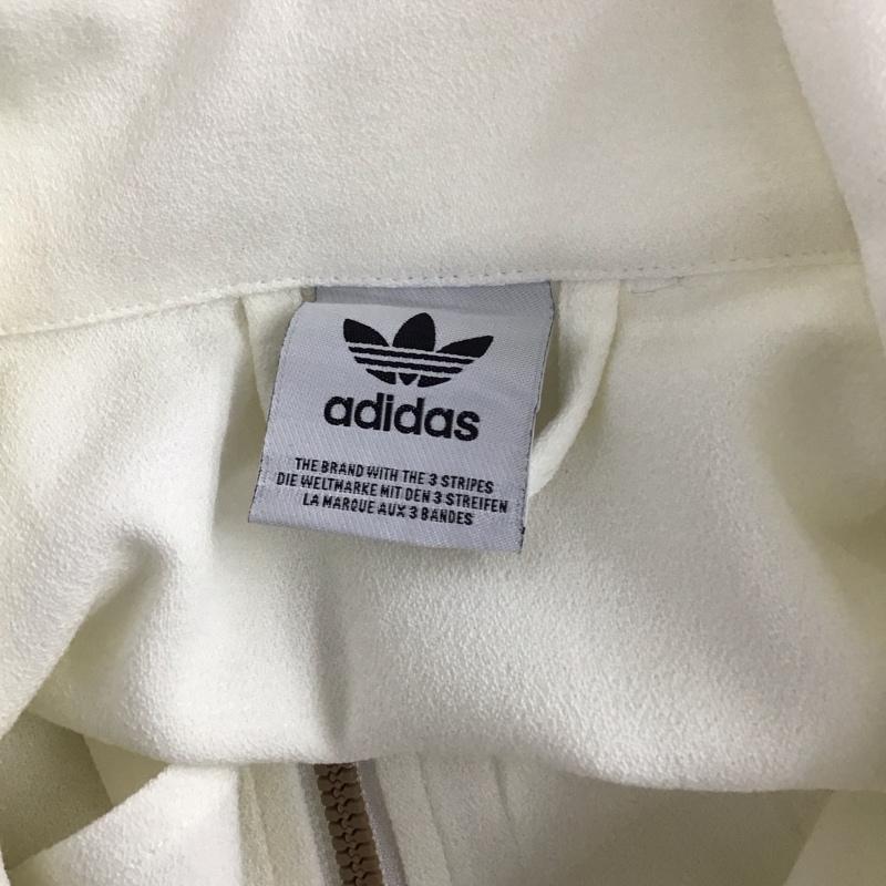 アディダス adidas ジャケット、上着 ジャケット、ブレザー ジップアップジャケット ジャンパー ジャケット ジャージ アウター ロゴ、文字 白 / ホワイト /  メンズ USED 古着 中古 10123606