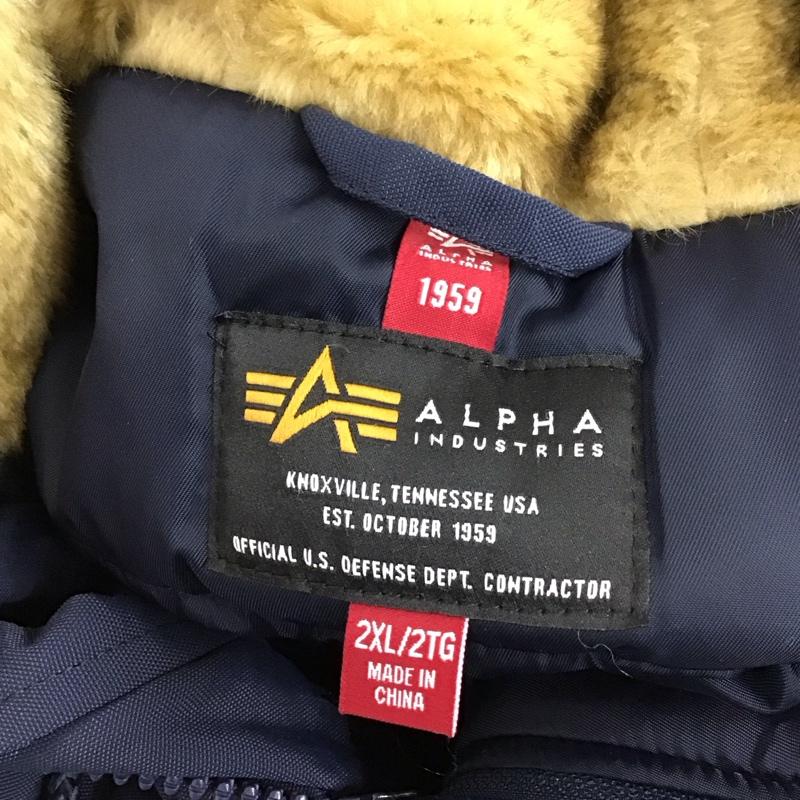 アルファインダストリー Alpha Industries コート コート一般 XXL 無地 紺 / ネイビー /  メンズ USED 古着 中古 10120533