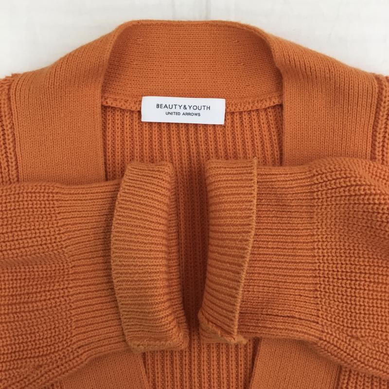 ビューティアンドユースユナイテッドアローズ BEAUTY&YOUTH UNITED ARROWS カーディガン 長袖 1628-199-0878 畦ニット FREE 無地 橙 / オレンジ /  レディース USED 古着 中古 10141343