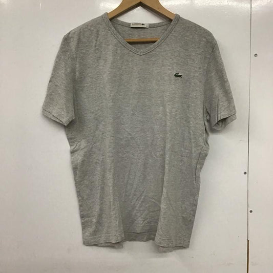 ラコステ LACOSTE Tシャツ 半袖 半袖カットソー 無地Tシャツ Vネックカットソー 5 ロゴ、文字 灰 / グレー /  メンズ USED 古着 中古 10132335