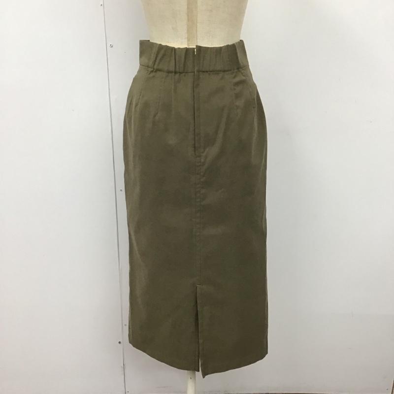 グリーンレーベルリラクシング green label relaxing スカート ロングスカート 3524-199-2343-6730 Iライン バックスリット タグ付き 36 無地 カーキ / カーキ /  レディース USED 古着 中古 10109662