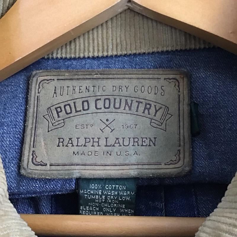 ラルフローレン RALPHLAUREN ジャケット、上着 ジャケット、ブレザー デニムジャケット カバーオール 80s polo country L 無地 インディゴ / インディゴ /  メンズ USED 古着 中古 10129914