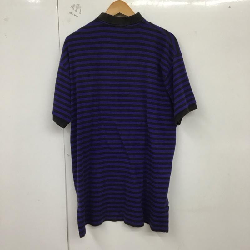ポロバイラルフローレン Polo by RALPH LAUREN ポロシャツ 半袖 半袖ポロシャツ 半袖カットソー カラーシャツ M ボーダー柄 青 / ブルー / X 黒 / ブラック /  メンズ USED 古着 中古 10129522