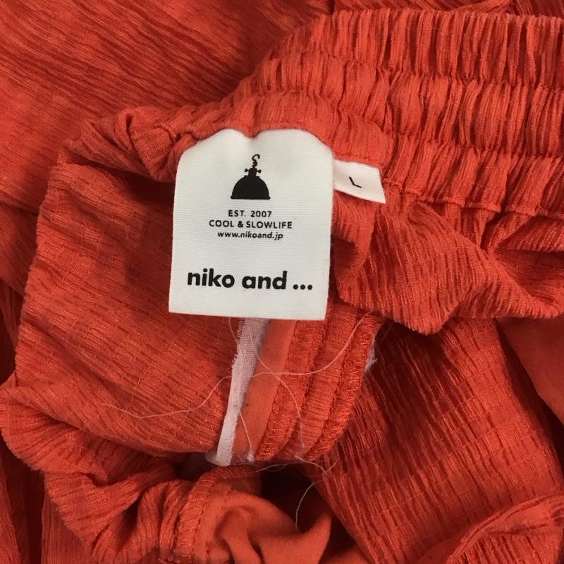 ニコアンド niko and... ボトムス ボトムス 282346 クシュクシュDRYイージーパンツ L チェック 橙 / オレンジ /  レディース USED 古着 中古 10129134