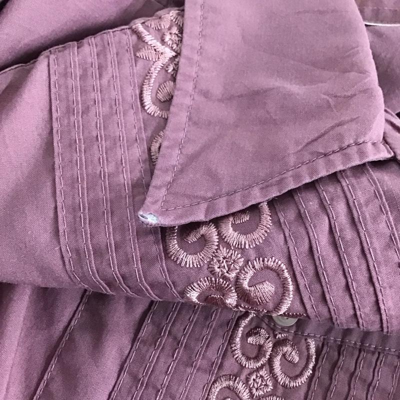 古着 USED シャツ、ブラウス 半袖 半袖シャツ 刺繍シャツ ポケットシャツ キューバシャツ 刺繍 紫 / パープル /  メンズ USED 古着 中古 10140098