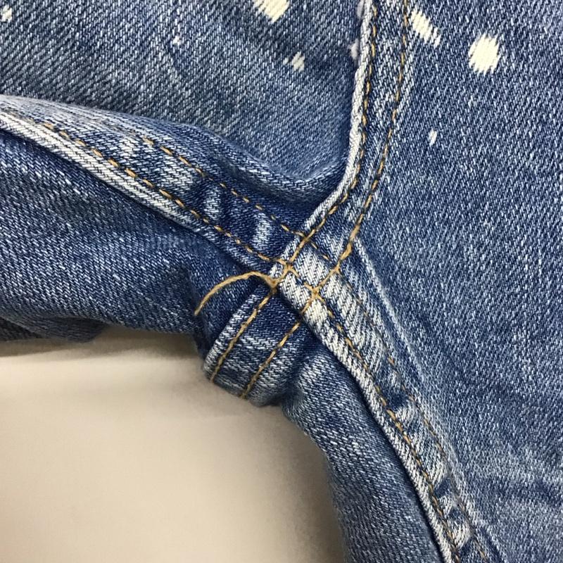 ザラ ZARA パンツ デニム、ジーンズ デニムパンツ スリムパンツ カジュアルパンツ ストレッチパンツ 38インチ ダメージ加工 インディゴ / インディゴ /  メンズ USED 古着 中古 10143232