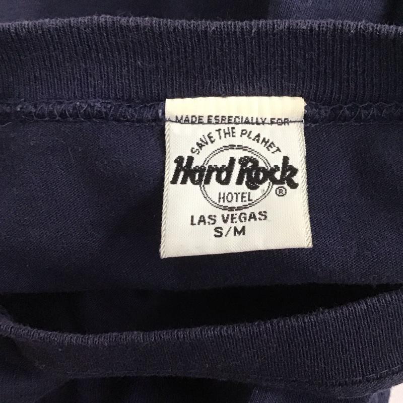 ハードロックカフェ HARD ROCK CAFE Tシャツ 半袖 半袖カットソー プリントTシャツ クルーネックカットソー ロゴ、文字 紺 / ネイビー /  メンズ USED 古着 中古 10126669
