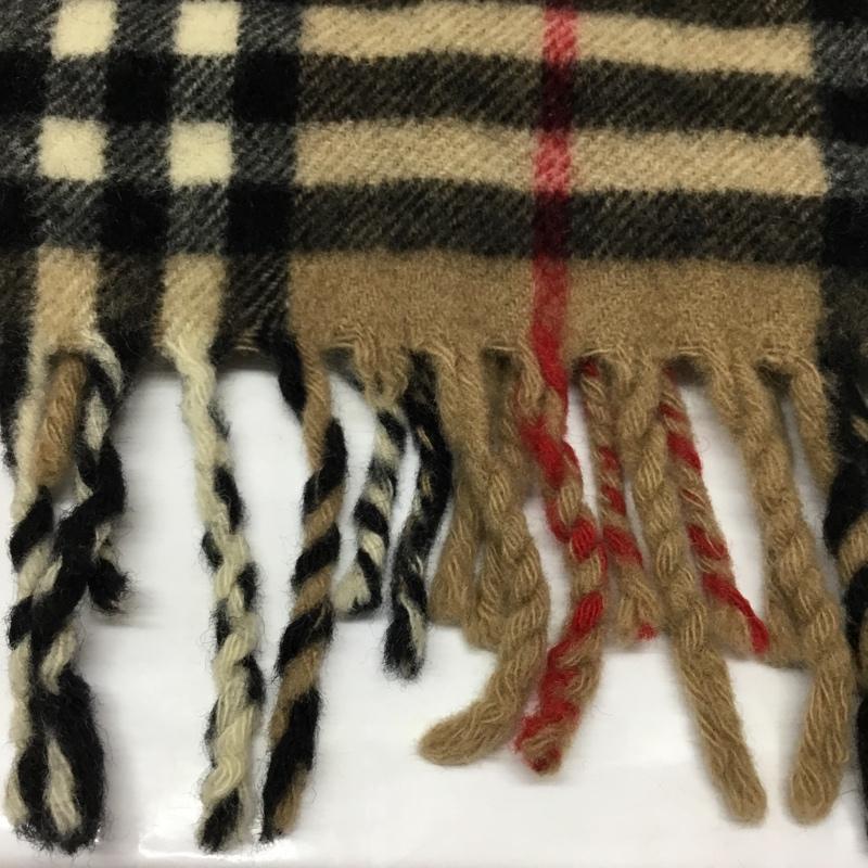バーバリーズ BURBERRYS マフラー マフラー ウール ノバチェック フリンジ チェック ベージュ / ベージュ / X 白 / ホワイト / X 黒 / ブラック / X 赤 / レッド /  メンズ USED 古着 中古 10113637