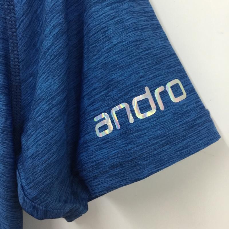 アンドロ andro Tシャツ 半袖 Melage T-shiet Alpha 卓球ウェア スポーツウェア タグ付き XS ロゴ、文字 青 / ブルー /  メンズ USED 古着 中古 10135656