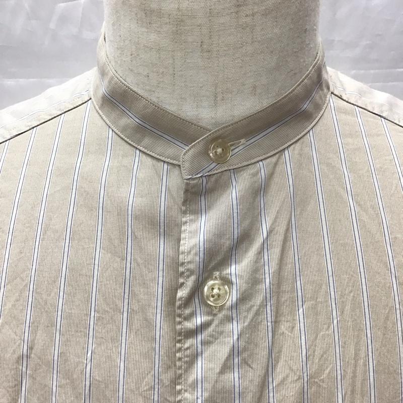 シップス SHIPS シャツ、ブラウス 長袖 111-10-0403 バンドカラー L ストライプ ベージュ / ベージュ /  メンズ USED 古着 中古 10112397