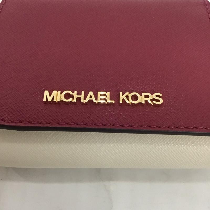マイケルコース MICHAEL KORS 財布 コンパクト財布 35F1GTVZ5L 三つ折り財布 ロゴ、文字 桃 / ピンク /  レディース USED 古着 中古 10111521