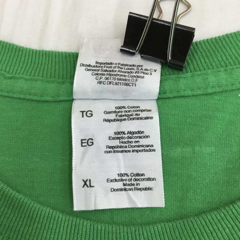 フルーツオブザルーム FRUIT OF THE LOOM Tシャツ 半袖 XL プリント X ワンポイント 緑 / グリーン /  メンズ USED 古着 中古 10133853