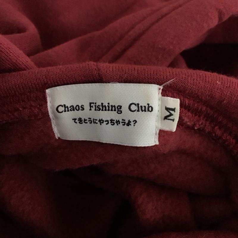 カオス フィッシング クラブ Chaos Fishing Club パーカー 長袖 プルオーバー スウェット 裏起毛 フーディー M ロゴ、文字 えんじ / ワインレッド /  メンズ USED 古着 中古 10123515