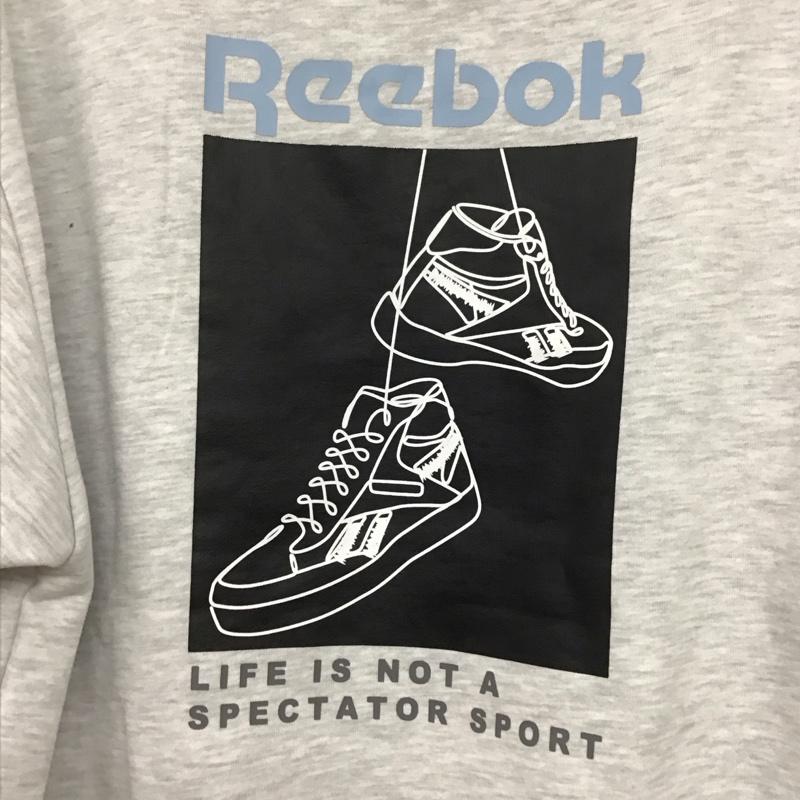 リーボック Reebok トレーナー 長袖 長袖トレーナー スウェット クルーネック プルオーバー M ロゴ、文字 灰 / グレー /  メンズ USED 古着 中古 10143856