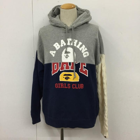 アベイシングエイプ A BATHING APE パーカー 長袖 001PPH802503L Docking Cable Knit Sleeve Oversized Pullover ドッキング フーディー M ロゴ、文字 灰 / グレー / X 紺 / ネイビー / X 白 / ホワイト /  メンズ USED 古着 中古 10107035