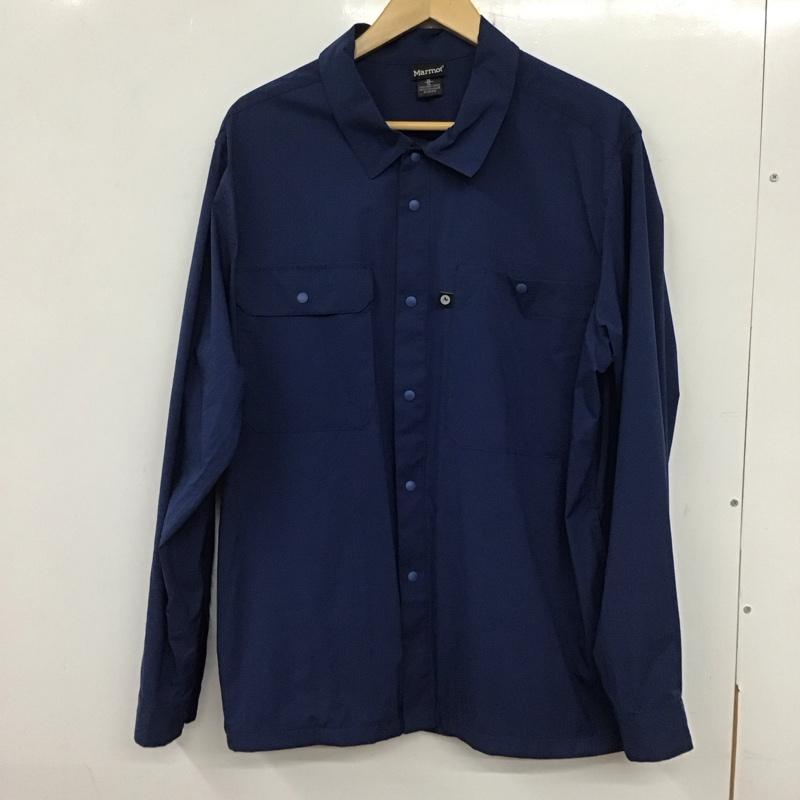 マーモット Marmot シャツ、ブラウス 長袖 tssms402 ライトリップストップシャツ 長袖シャツ カラーシャツ XL 無地 青 / ブルー /  メンズ USED 古着 中古 10136658