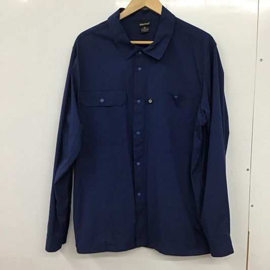 マーモット Marmot シャツ、ブラウス 長袖 tssms402 ライトリップストップシャツ 長袖シャツ カラーシャツ XL 無地 青 / ブルー /  メンズ USED 古着 中古 10136658