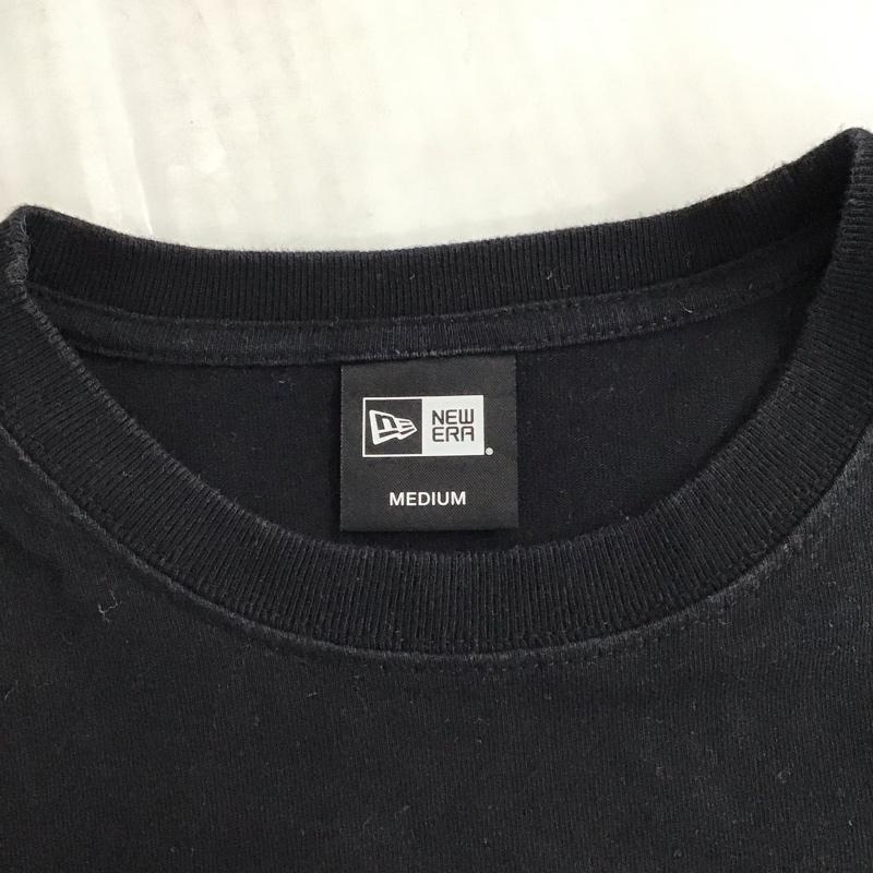 ニューエラ NEW ERA Tシャツ 半袖 ボタニカル ハイビスカス ロゴ M プリント 黒 / ブラック /  メンズ USED 古着 中古 10122879