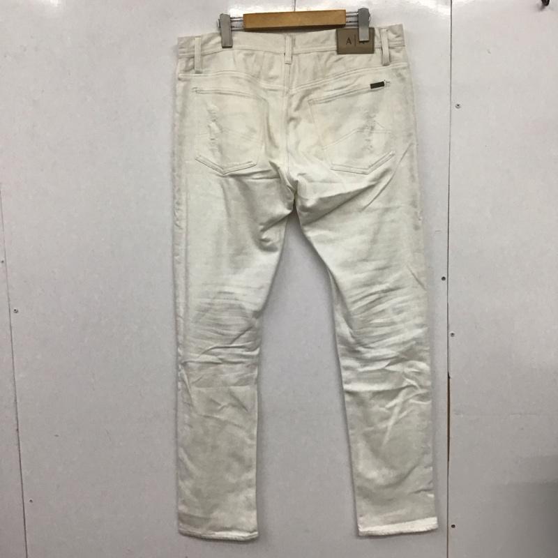アルマーニエクスチェンジ ARMANI EXCHANGE パンツ デニム、ジーンズ スリムパンツ ストレッチパンツ カジュアルパンツ 34 ダメージ加工 白 / ホワイト /  メンズ USED 古着 中古 10148300
