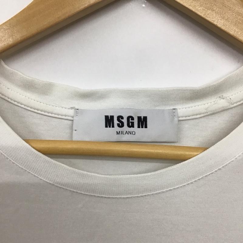 エムエスジーエム MSGM Tシャツ 半袖 半袖カットソー プリントTシャツ クルーネックカットソー S ロゴ、文字 白 / ホワイト /  メンズ USED 古着 中古 10136176