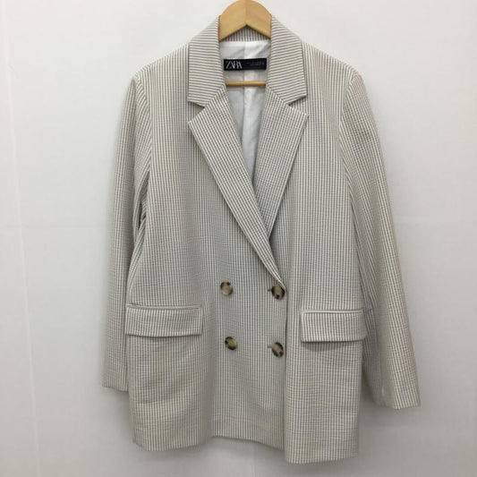ザラ ZARA ジャケット、上着 ジャケット、ブレザー S チェック ベージュ / ベージュ /  レディース USED 古着 中古 10136778