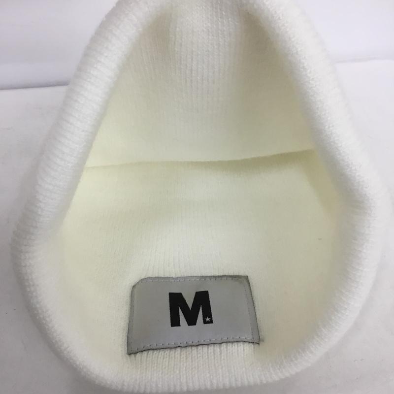 エム M 帽子 ニット帽 ロゴ、文字 白 / ホワイト /  メンズ USED 古着 中古 10138028
