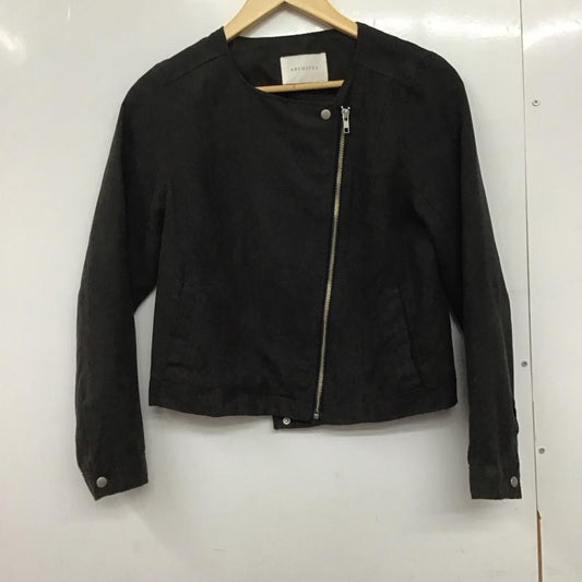 アルシーヴ archives ジャケット、上着 ジャケット、ブレザー ジップアップジャケット ライダース アウター M 無地 ダークグレー / ダークグレー /  レディース USED 古着 中古 10145108