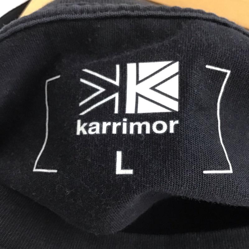 カリマー Karrimor Tシャツ 半袖 半袖カットソー プリントTシャツ クルーネックカットソー L ロゴ、文字 黒 / ブラック /  メンズ USED 古着 中古 10147615